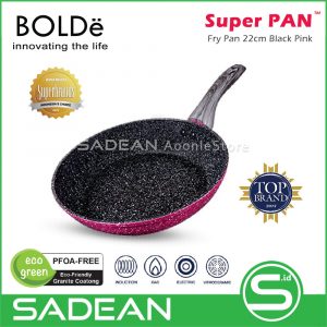 Frypan BOLDe Super Pan 22 cm Black Pink Granite Coating Original