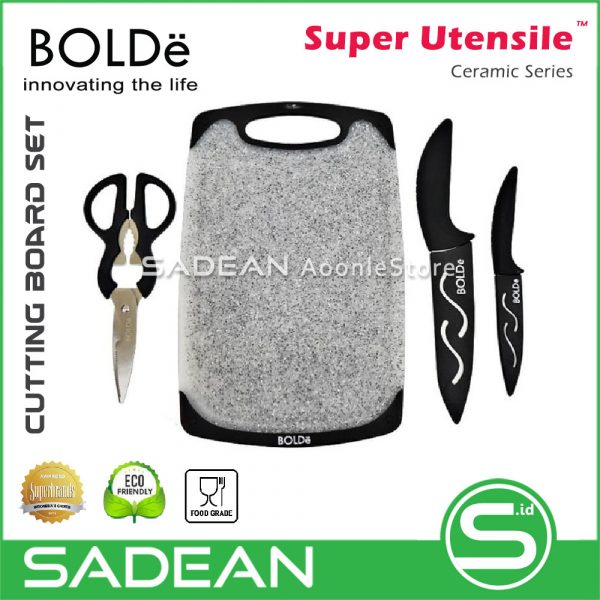 Pisau Talenan BOLDe Super Utensil Cutting Board Set Ceramic Series