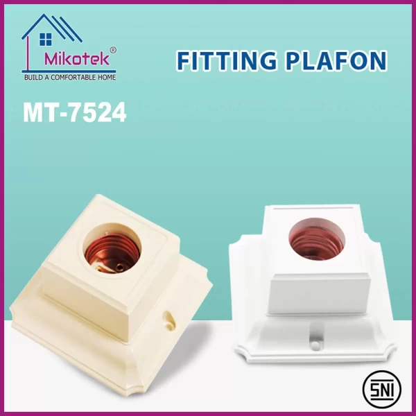 Fitting Lampu mikotek MT-7524 Fitting Lampu Plafon Segi E27