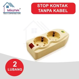 Stop Kontak Mikotek Tanpa Kabel Seri K Colokan Tanpa Kabel - 2 Lubang